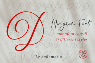 Monogram D Monofont Caps D: A Versatile Option for Handwritten Monograms